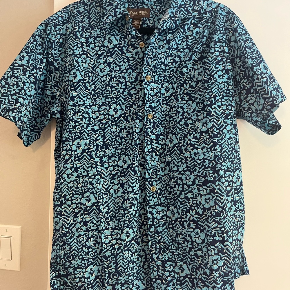 Cooke Street Hawaiian Blue Floral Casual Shirt